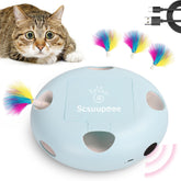 Scsuupoee interactive cat toy with moving feathers encourages active play and hunting instincts.