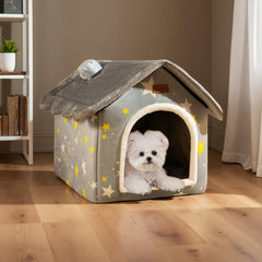 SEAHOME Foldable Dog House cushion removable makes washing easy and cleanup quick.