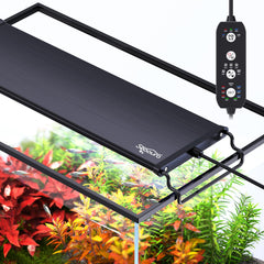 SEAOURA 24/7 mode LED aquarium light front view showcases sleek design and natural-looking illumination.