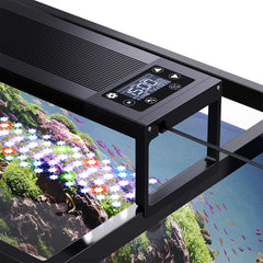 SEAOURA 24/7 LED aquarium light front view shows even coloring for vibrant tanks.