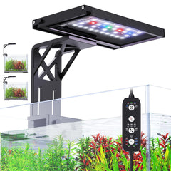 SEAOURA clip-on aquarium light full-spectrum panel boosts plant health and vibrant tank color.
