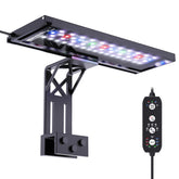 SEAOURA clip-on aquarium light full spectrum highlights vibrant plant growth and natural colors.