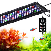 SEAOURA LED Aquarium Light full-spectrum highlights lush aquatic plants for healthy growth.