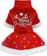 Sebaoyu dog Christmas sweater dress front view offers festive style for small breeds.