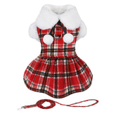 Sebaoyu dog Christmas sweater red plaid style provides cozy warmth for small breeds