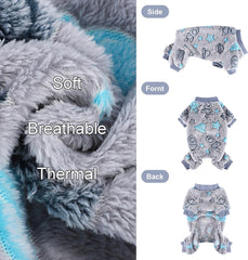 Sebaoyu plaid pattern detail on small dog pajamas for festive winter style