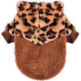 Sebaoyu leopard hoodie dog sweater front view keeps small dogs cozy on chilly days