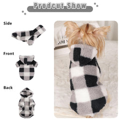 Sebaoyu dog sweater small hoodie back view showing snug fit and durability