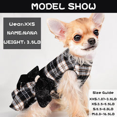 Sebaoyu small dog clothes warm plaid for Yorkie and Chihuahua, ideal for winter strolls.