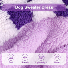 Sebaoyu plaid dog sweater size guide XXS-XS-S helps you choose a fit.