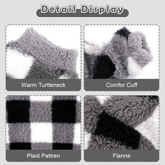 Sebaoyu plaid closeup highlights soft flannel lining for gentle winter comfort.