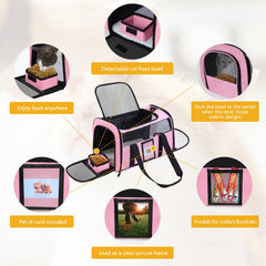 SECLATO cat carrier breathable-mesh top-window ensures airflow and easy pet observation