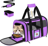 SECLATO cat carrier under-seat design enables easy airline travel for small pets.