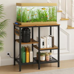 SECOCTSR fish tank stand top view showing outlets and sturdy frame for organized setup