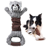 Sedioso Tug of War dog toy raccoon close-up showing plush material for interactive play.