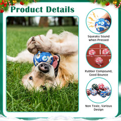 Seenelling dog squeaky ball snowman style 3 durable chew toy for teething