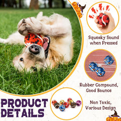 Seenelling dog squeaky tennis ball Halloween design 2 boosts engagement during fetch.