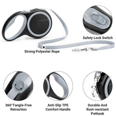 Segarty dog leash features ergonomic anti-slip handle for extended walks.