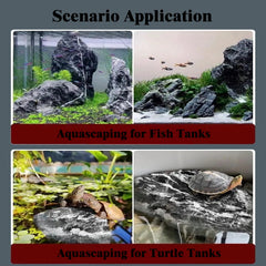 Seiryu Dragon Stone 11lb wet veins reveals bluish sheen for underwater contrast.