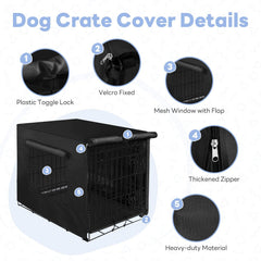 Seiyierr dog crate cover heavy-duty material offers windproof and dustproof protection