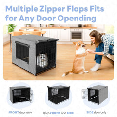 Seiyierr dog crate cover side views—easy access and ventilation for pets.