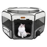 Seiyierr dog playpen assembled indoors showing spacious 59-inch interior for lounging and play