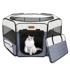 Seiyierr dog playpen foldable carrying case enables easy transport and quick setup.