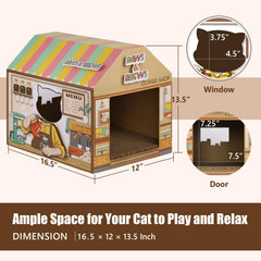 SEKAM Cardboard Cat House scratchboard removable close-up for paw grooming