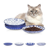 Selamica ceramic cat bowls 6in-wide with whisker-friendly design for comfortable meals.