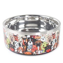 Selly's Den Pawdience bowl front view with playful print for enjoyable meals.