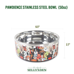 Selly's Den Pawdience bowl medium size holding 50 oz for medium pets.