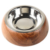 Selly's Den wood belly bowl in rustic finish for daily feeding