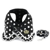 SELMAI polka-dots vest harness close-up demonstrates breathable mesh for comfort.