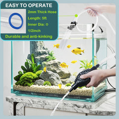 Seltomer clear 5ft hose demonstrates durable, kink-resistant tubing for reliable tank maintenance.