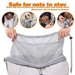 SENIOR BUDDAY sling shows side pockets for on-the-go essentials
