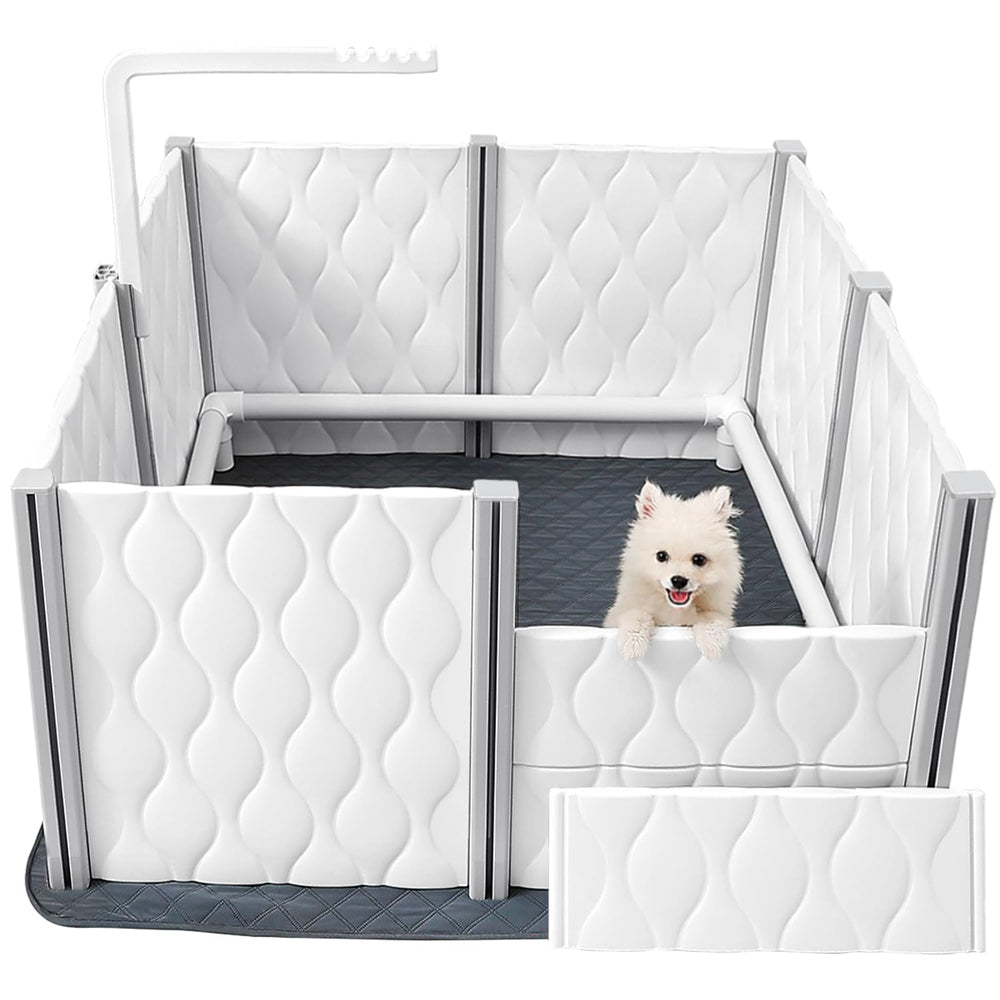 Senneny whelping box front view shows sturdy construction for safe puppy care.