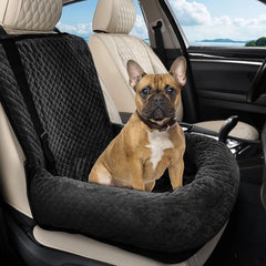 Sephyroth dog car seat front view shows universal fit for small and medium dogs.