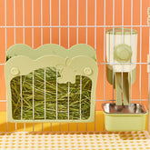 septillar rabbit hay feeder 3-in-1 full setup for organized feeding in cages