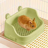 Septillar Rabbit Litter Box corner tray in green keeps cages tidy with easy access.