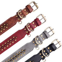 Rivet and mushroom stud details on the Serijoars collar designed for durability.