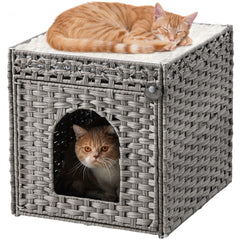 SETVSON extralarge double cat cave gray front view shows space for two cats