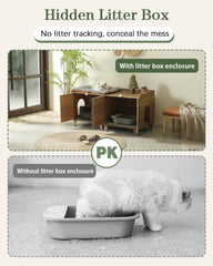 SETVSON hidden cat house interior shows calm, discreet litter hideaway.