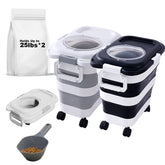 SEWIU 2pack dog food storage container with airtight seal keeps kibble fresh