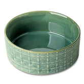 Seyatoo ceramic dog bowl in green with glossy finish and lead-free material for pets
