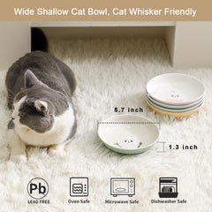 Seyatoo whisker-fatigue-friendly design showcased in a feeding scene.