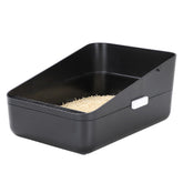 Sfozstra Open Litter Box front view with high side walls for secure litter containment and odor control