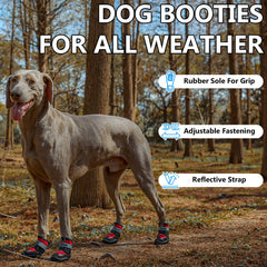 SGSPET Dog Boots reflective straps night visibility for safer evening walks