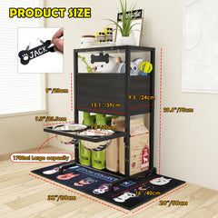 SHAINFUN elevated dog bowls toy box shows durable storage for toys and chews.