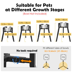 SHAINFUN Raised Dog Bowl Stand folds for travel and outdoor use, saving space.