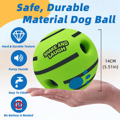 SHAKE AND LAUGH dog ball non-toxic durable PVC for safe play